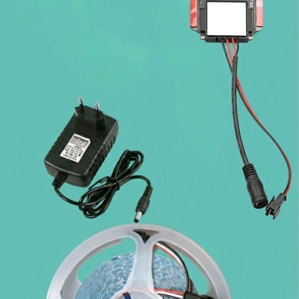 paket LED Strip 3 warna + adaptor + saklar touchscreen