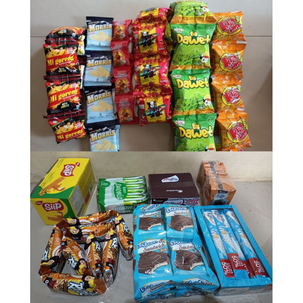 Aneka Jajanan Snack Makanan Ringan Cemilan Camilan Jajan Ciki Chiki Random 500an 1000an