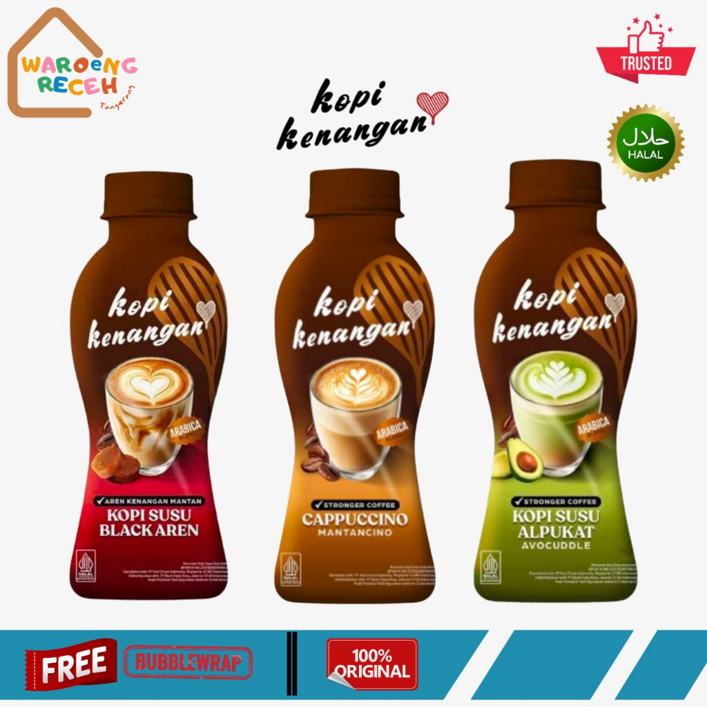 Kopi Kenangan Botol Capuccino Kopi Susu Black Aren Alpukat 220 ML - Satuan