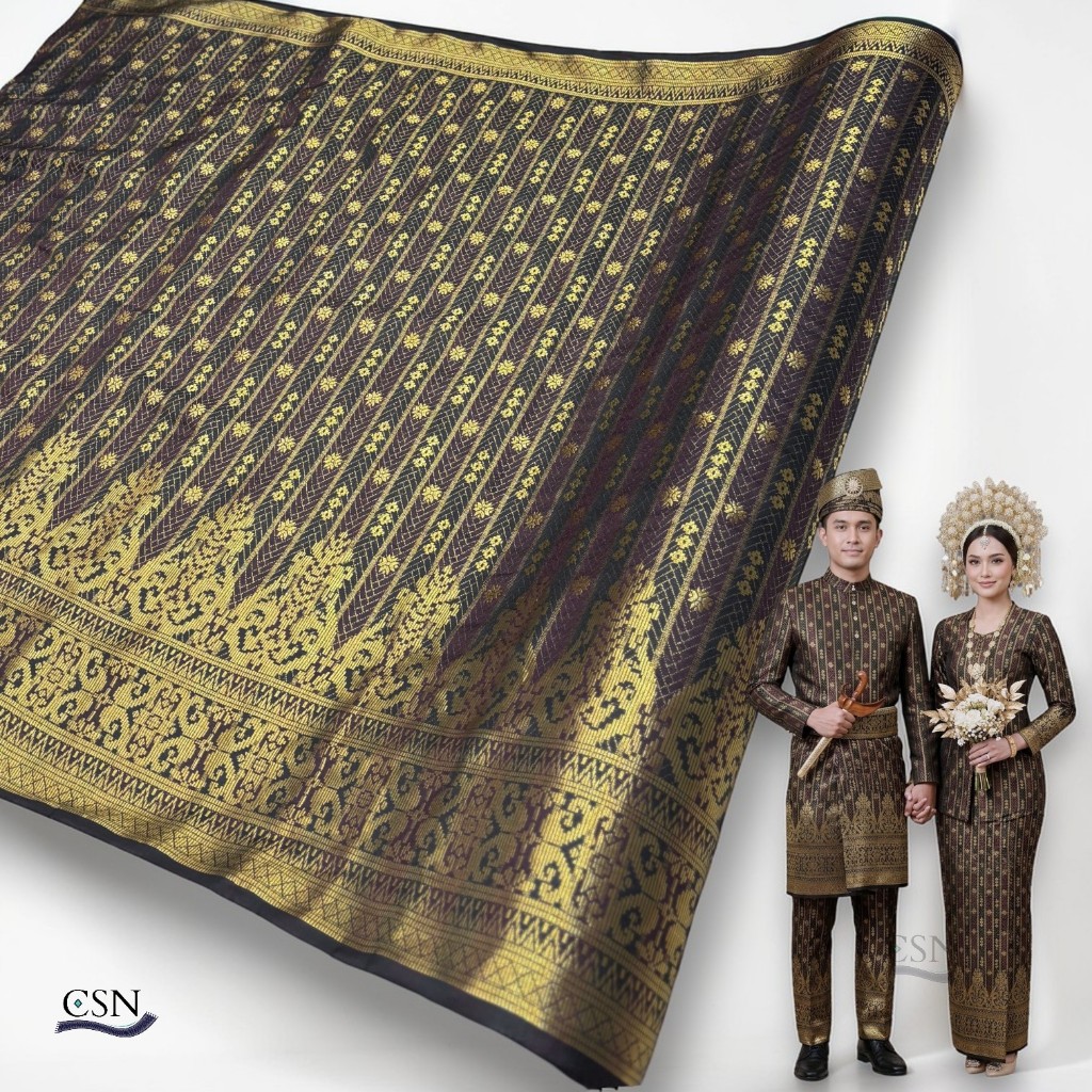 Kain Bahan Songket Meteran Motif Melayu / Kain Songket Meteran Melayu Riau Harga Per Setengah Meter