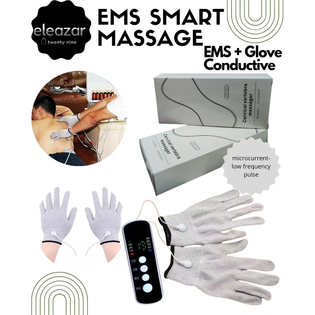 Terapi TENS EMS Alat Terapi TENS EMS One Set| Sarung Tangan Konduktif