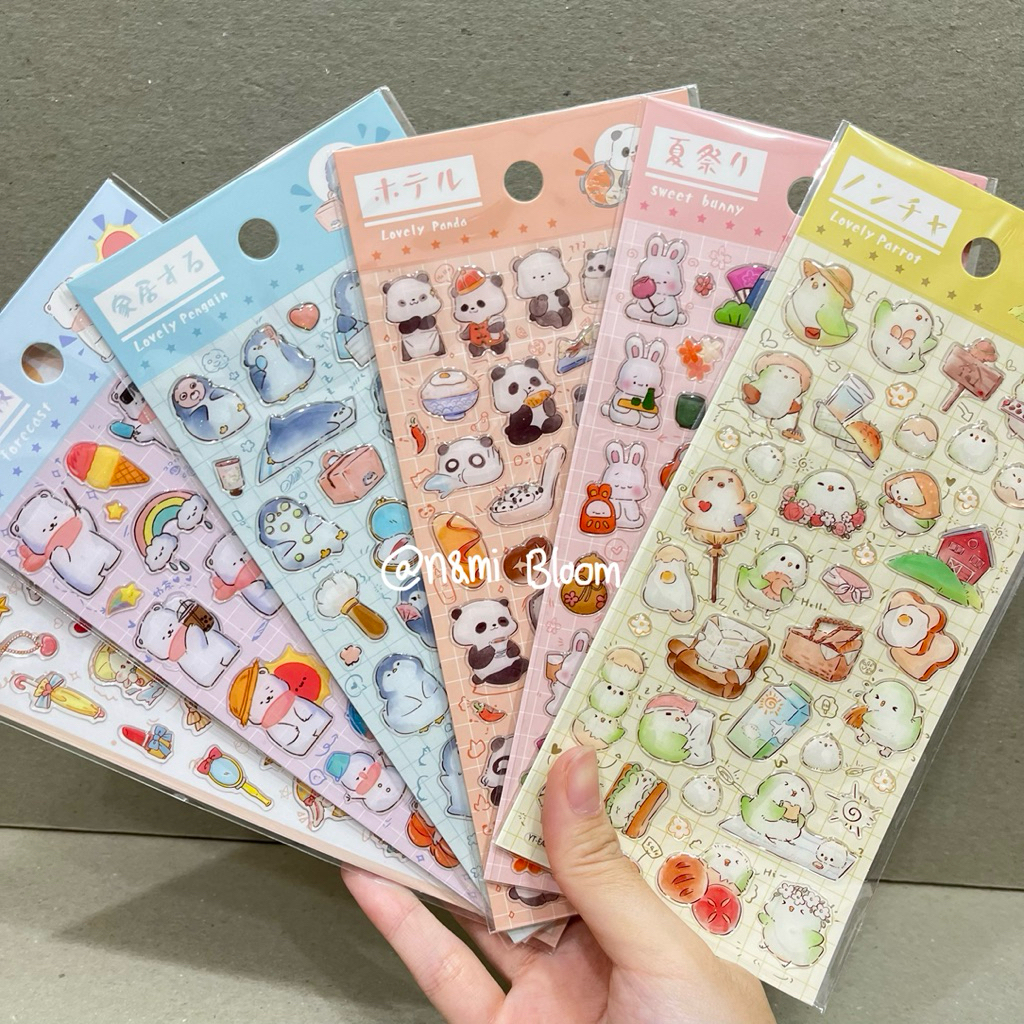 Stiker Akrilik Hewan Timbul Panda Burung Kelinci Dekorasi