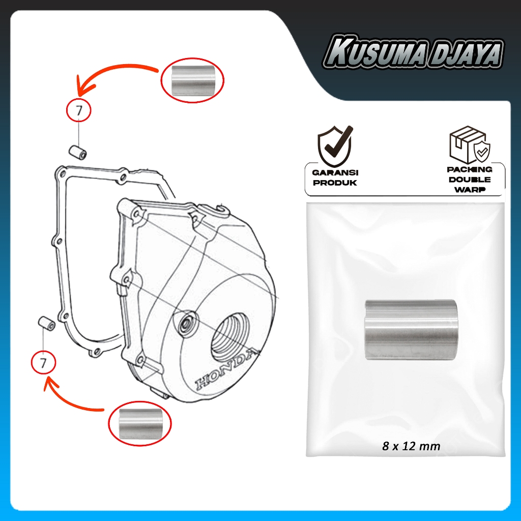 PIN DOWEL BOSH BLOK MAGNET KARISMA SUPRA X 125 KARBU FI 8X12 SATUAN