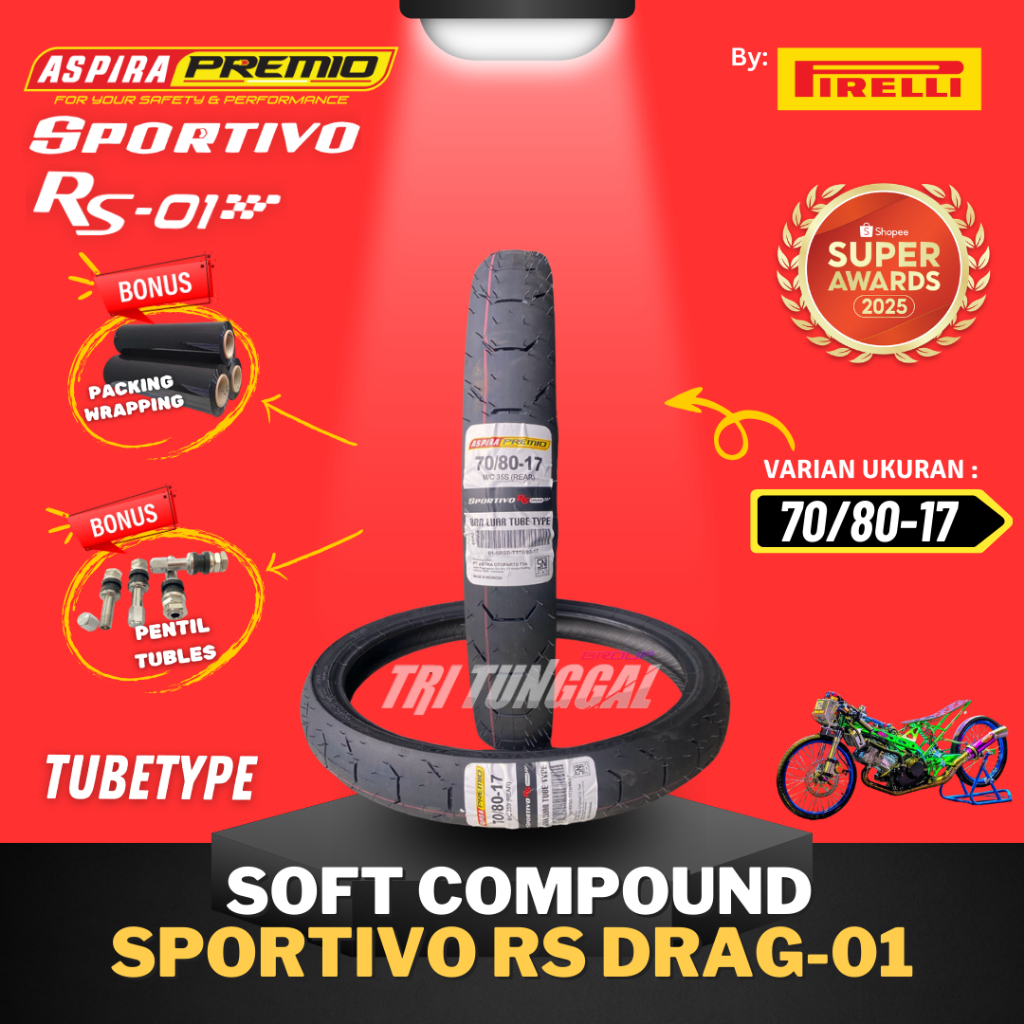 [READY COD] BAN ASPIRA PREMIO SPORTIVO DRAG TUBETYPE SOFT COMPOUND DRAG RING 17 / BAN BALAP SOFT COM
