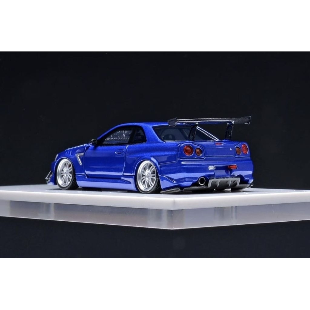 404 Error Resin Skala 64 Nissan GTR R34 Custom Modified Gulf Blue