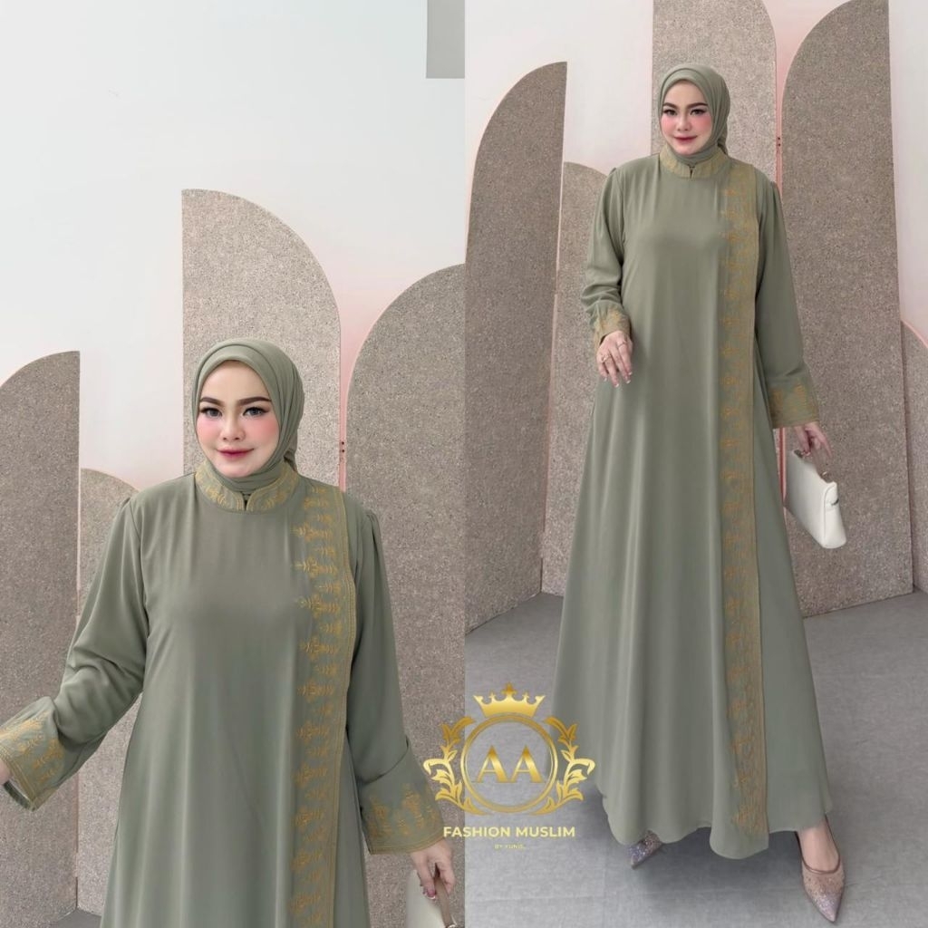 Real pic ORIGINAL dan TERMURAH Gamis PREMIUM Butik + Free Hijab / Gamis Mewah elegant PREMIUM / Gami