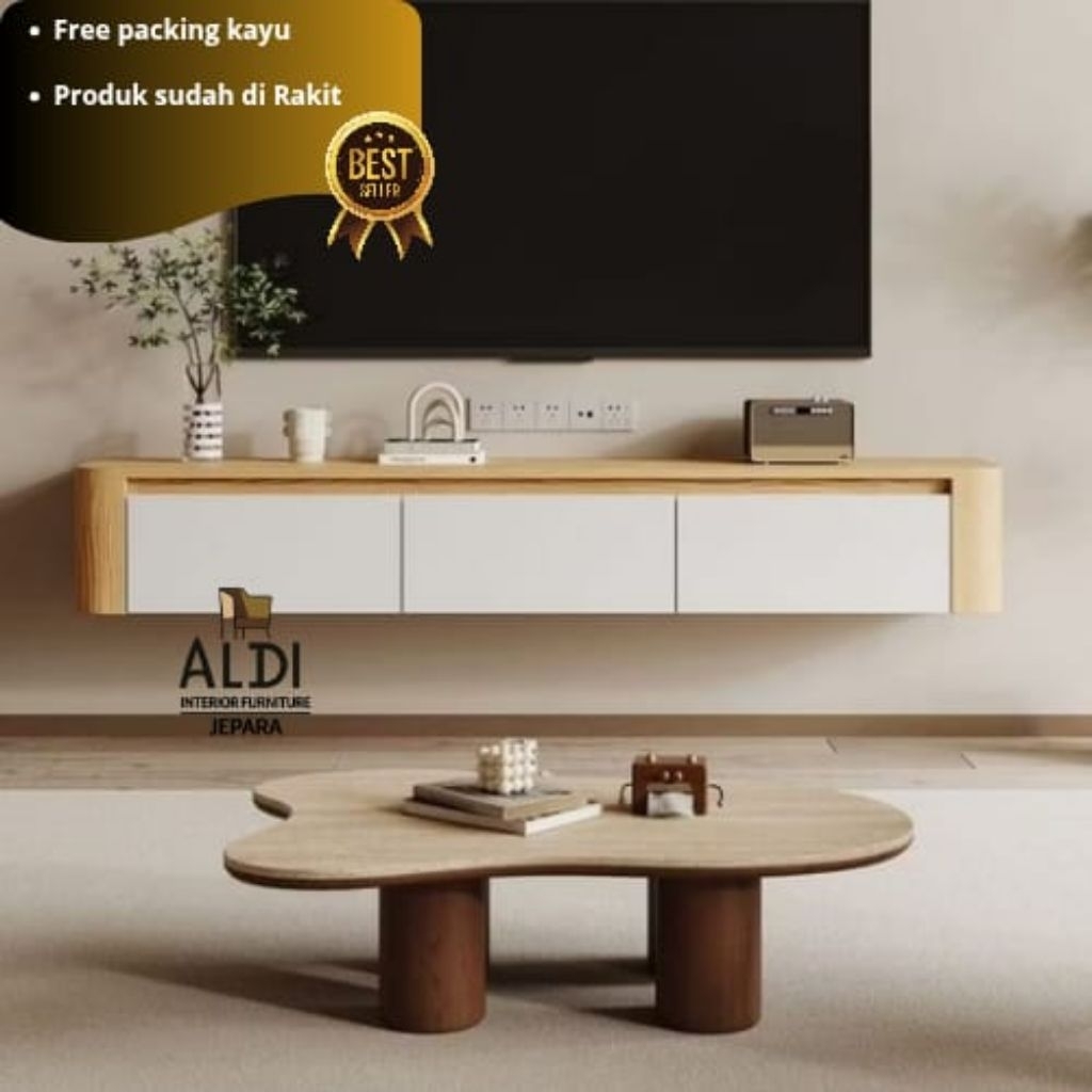 Meja TV Rak Tv dinding Gantung oval Meja Gantung Modern