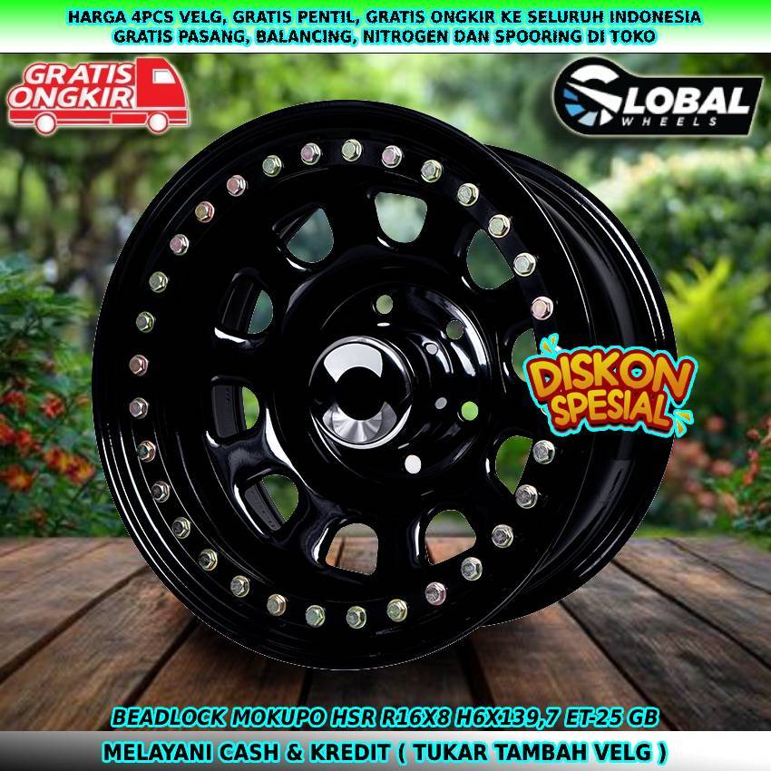 velg mobil beadlock r16 Pregio Hardtop Land Cruiser Prado Strada velg hsr beadlock R16