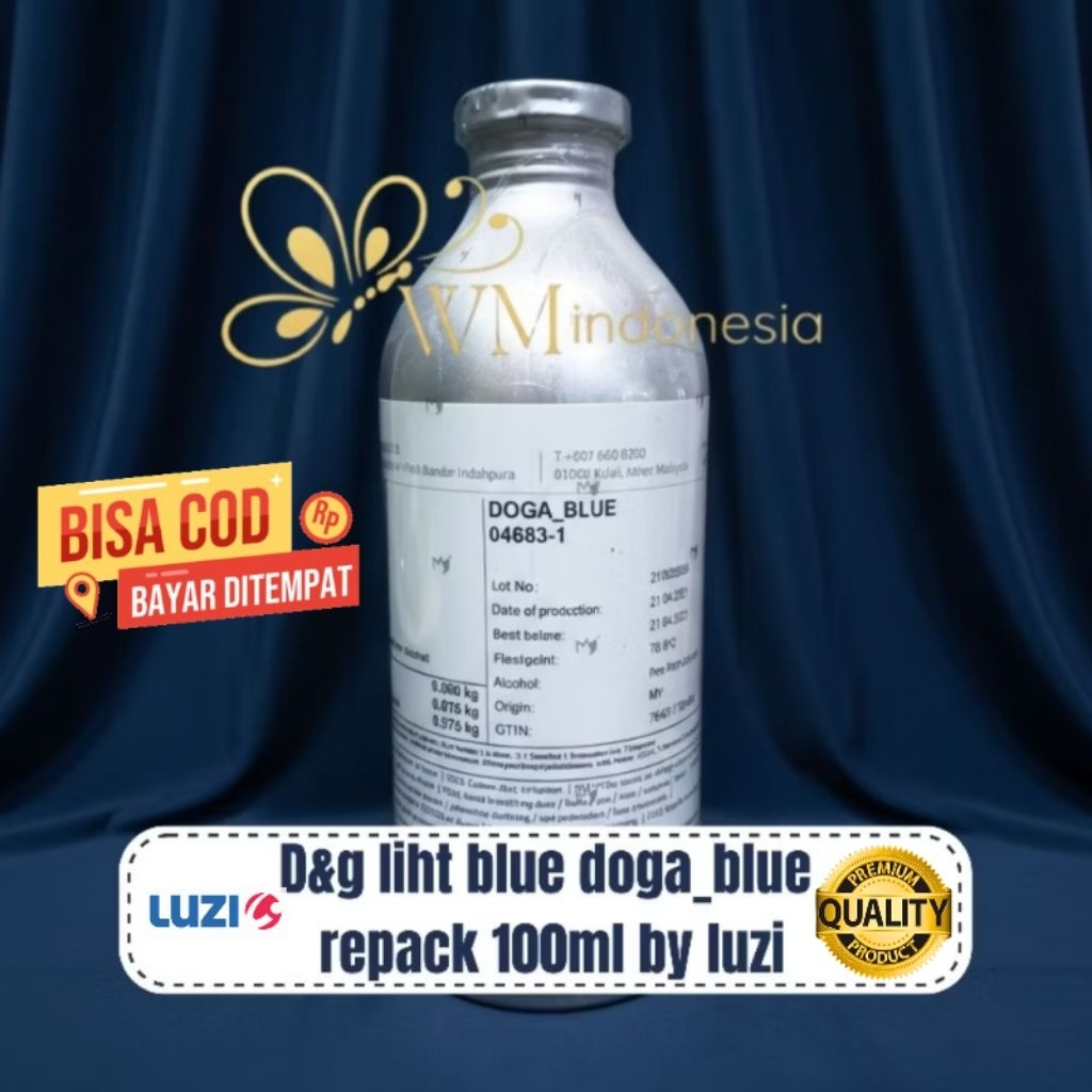 Doga Blue Signature Repack 100ml by Luzi Premium Non Alkohol Exclusive Fresh Marine Elegant Long Las
