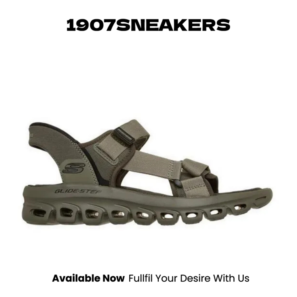 Sepatu Sendal Pria Skechers Glide Step - Olive SKE233382OLV