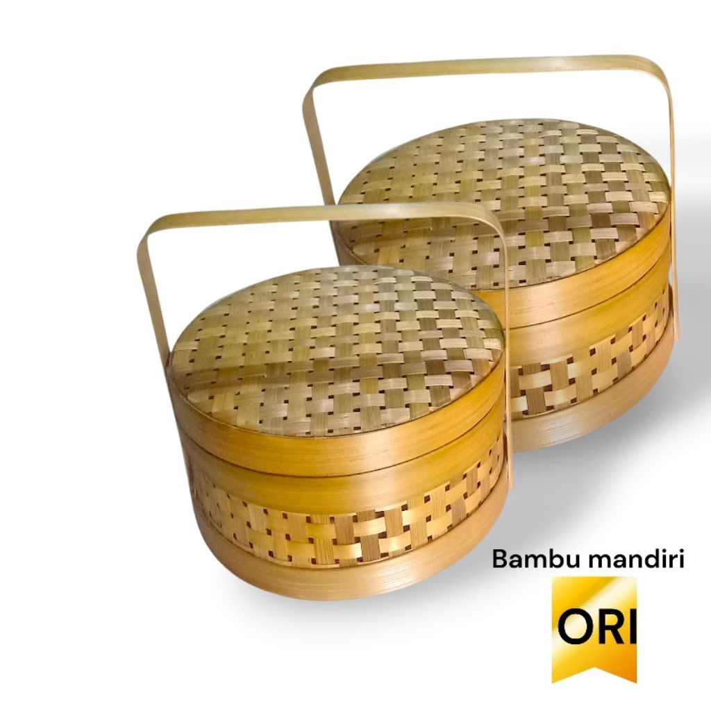 Rantang Bambu 1 Susun / Rantang Bambu Bundar /  Rantang Anyaman Bambu