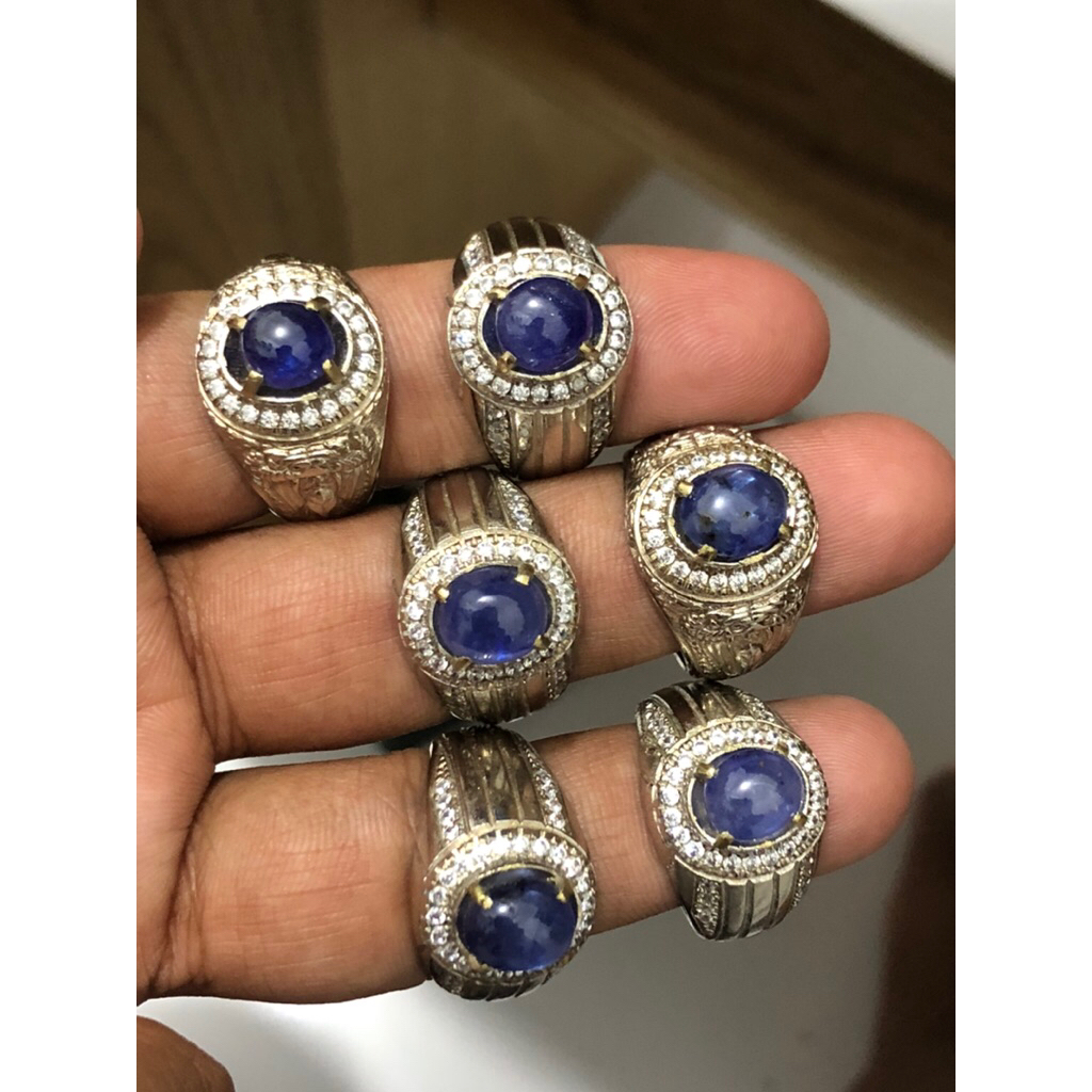 006 cincin batu blue safir asli