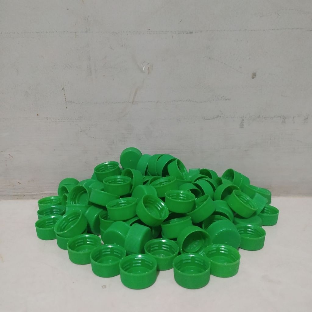 100pcs Tutup Botol Plastik Coca Cola Ukuran Kecil Warna Hijau Bekas Bersih