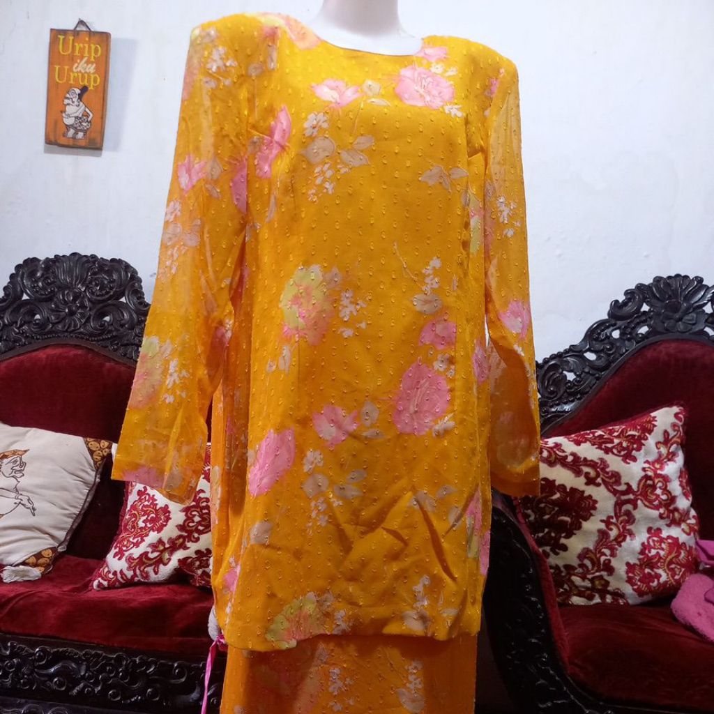 Setelan Kurung Rubiah Bunga