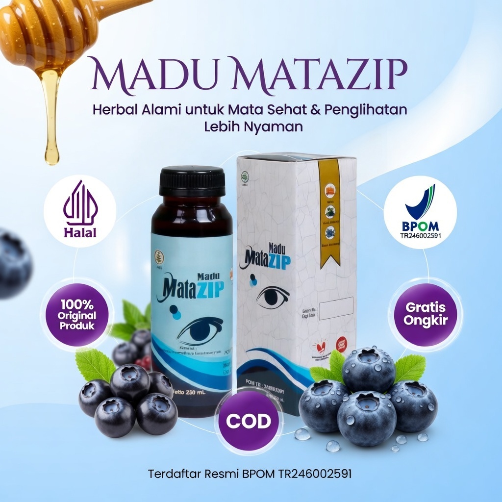 MADU MATAZIP ORIGINAL FREE TETES MATA ZIP | MADU HERBAL UNTUK PERAWATAN MATA