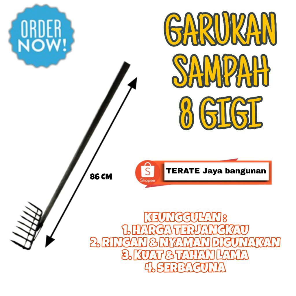 GARUKAN SAMPAH GIGI 8 / GAGANG BESI PANJANG