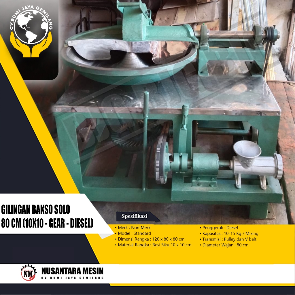 GILINGAN BAKSO SOLO 80 CM (10 X 10 - GEAR - DIESEL)