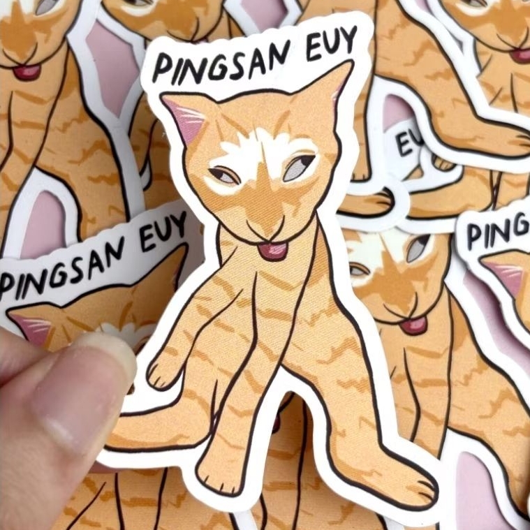 Stiker Meme Kucing Lucu "Pingsan Euy" | by nyampestress