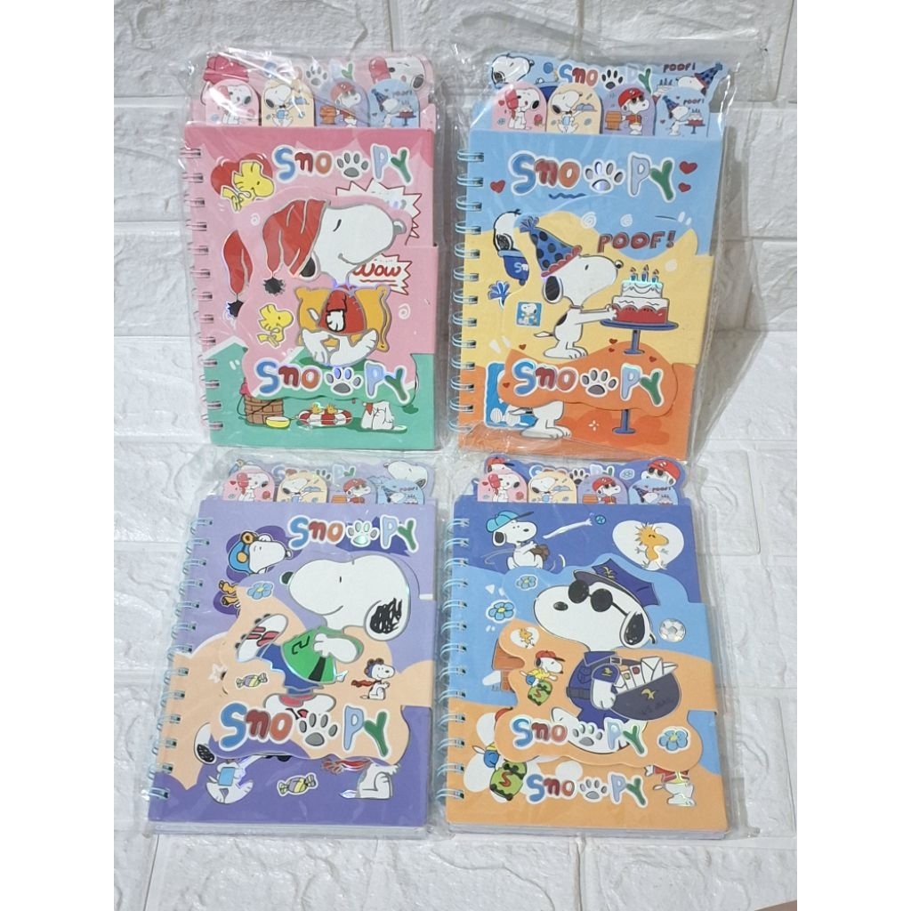 buku snoopy buku tulis sekat motif berwarna gambar snoopy snopy snopi atk alat tulis kantor sekolan 