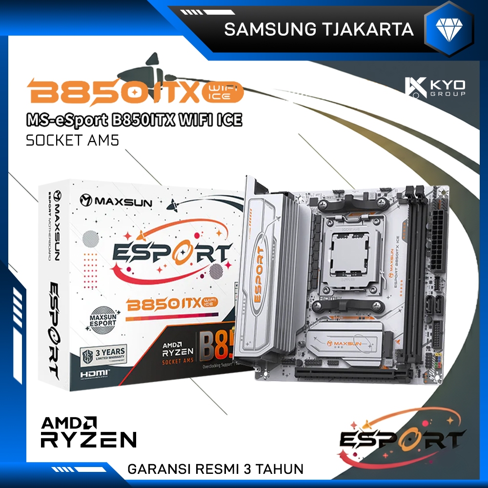 MOTHERBOARD MAXSUN eSport B850ITX WIFI ICE DDR5 Socket AMD AM5 Micro ATX KYO Group MOBO DDR5 M-ATX