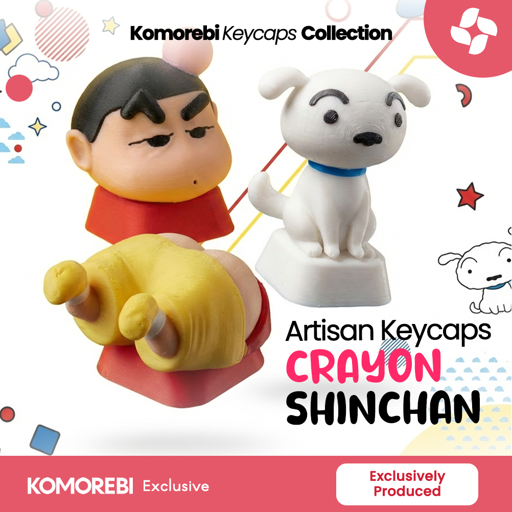Artisan Keycaps Crayon Shinchan Shiro Benjol Pantat Mechanical Keyboard Custom Keycap Lucu Karakter 