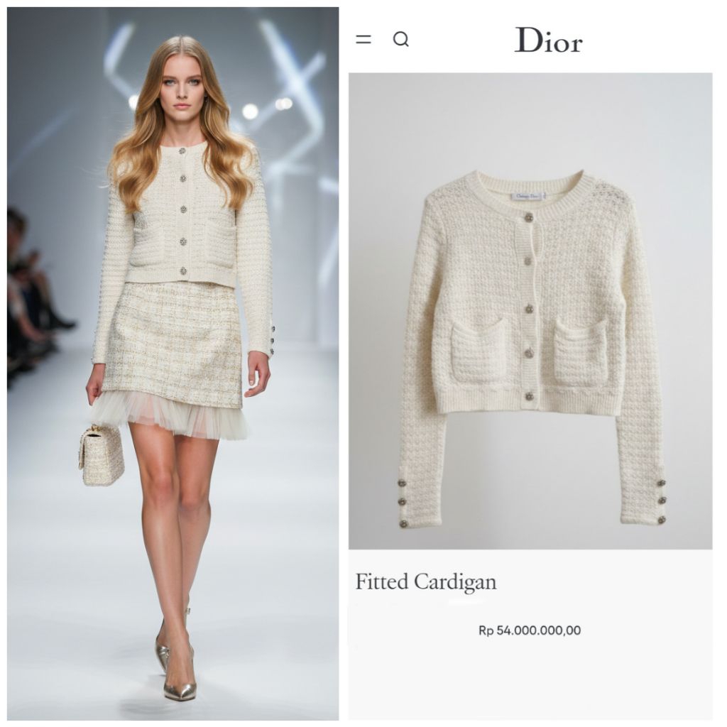 DIOR FITTED CARDIGAN TWEED RARE (WAJIB SPLITPAY)