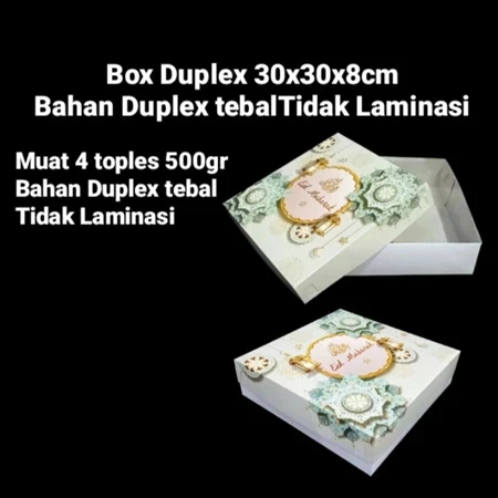 Box Duplex Kotak Lebaran Ukuran 30x30x8 Cm Dus Kue Hampers Hadiah Packaging Kado Idul Fitri