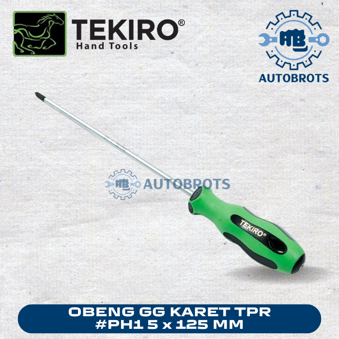TEKIRO Obeng TPR (+) #PH1 5 x 125mm Gagang Karet / Screwdriver Plus