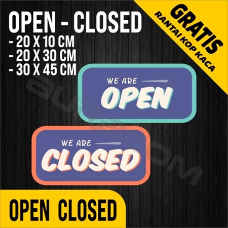 COD,OPEN CLOSED Akrilik siap Pakai/Acrylic Open Closed Design Modern / Custom-FreeDesign ( A 316 )