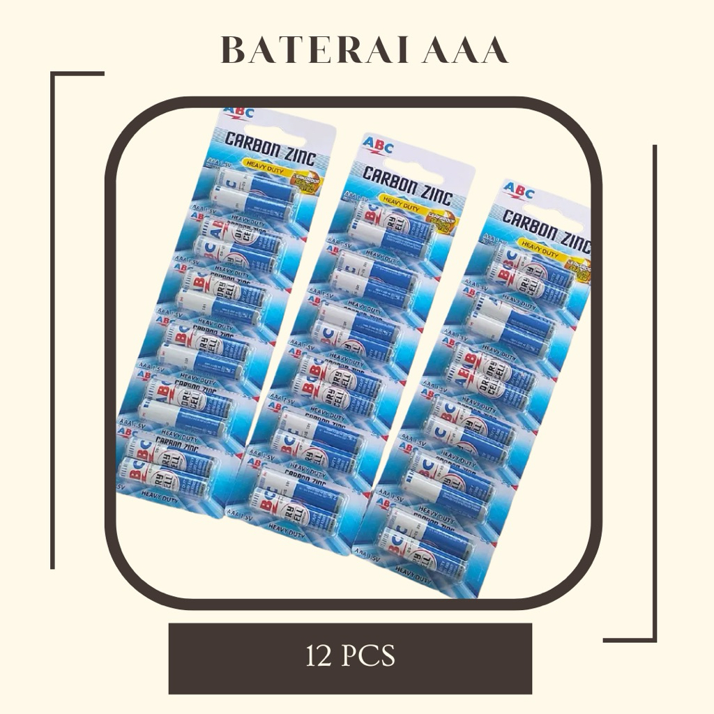 [ 1 RENCENG ] BATU BATERAI ABC AAA / BATERAI REMOT ABC CARBON ZINC