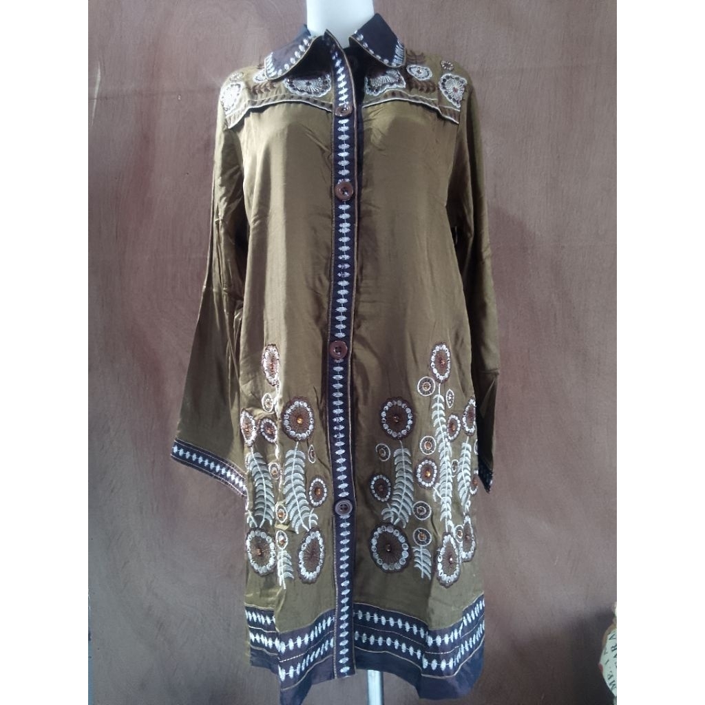 TUNIK MEWAH, TUNIK COKLAT, TUNIK MAHOGANI,TUNIK GOLD TUNIK KERAH