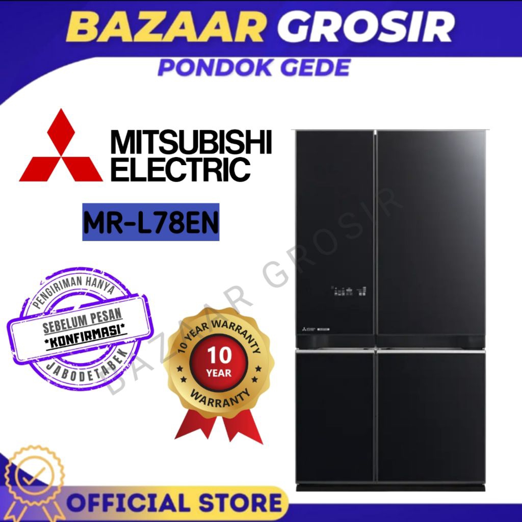 KULKAS 4 PINTU MITSUBISHI MR-L78EN / MR L78EN / MRL78EN 710L HITAM