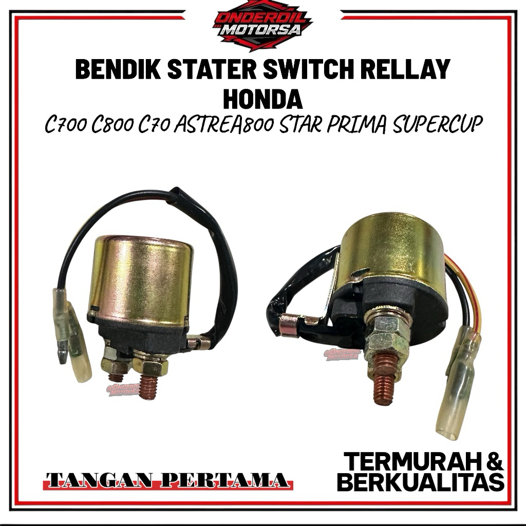 Starter Switch Rellay Swit Bendik Stater Honda C700 C800 C70 ASTREA800 Star Prima Nos BUANA ORIGINAL