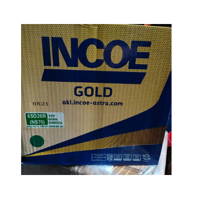 Aki Mobil 65Ah 12V INCOE GOLD NS70 – PRODUK 100% ASLI ORIGINAL