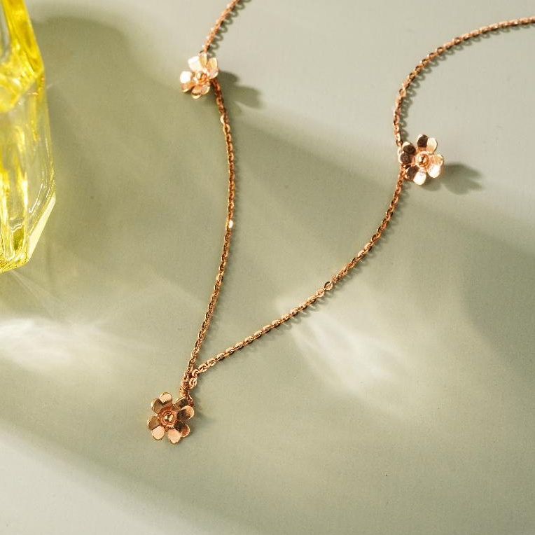 ILY GOLD Kalung Emas 9K Model Bunga Rose Gold 0007426