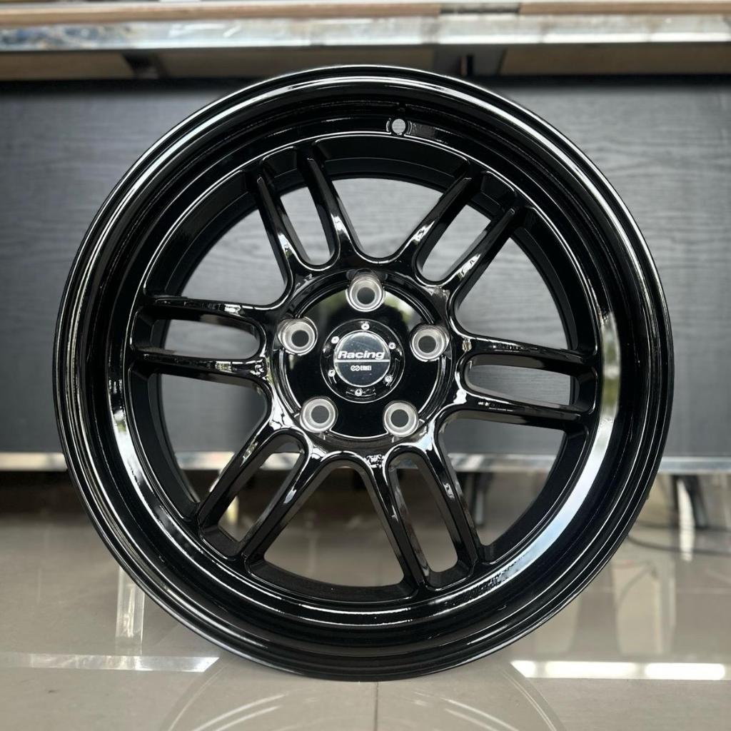 VELG RACING ENKEI RPF1 R17 BLACK GLOSSY Pelek Alloy Ring 17 Lebar 75 ET 40 Pcd 5X114.3 bisa dipakai 