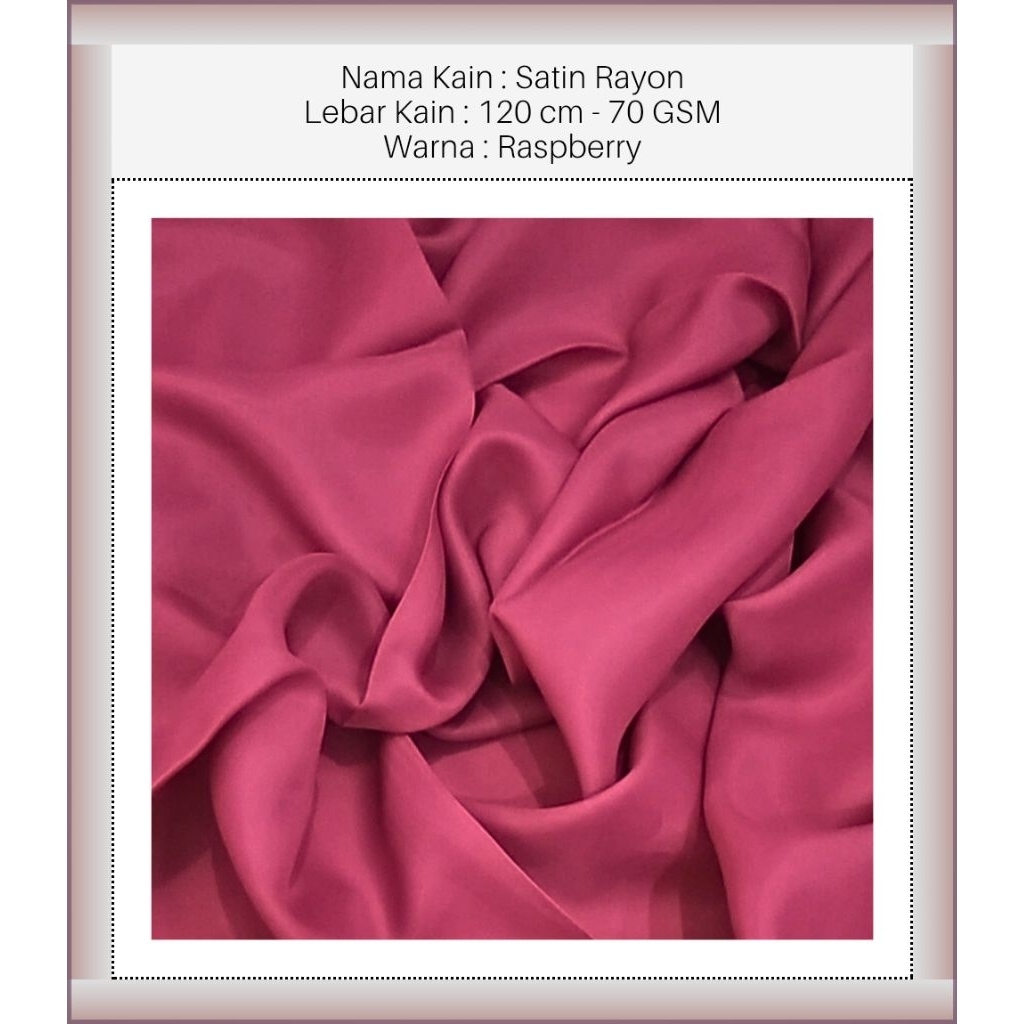 MAURA ATHALYA™ - CRB - Raspberry - Satin Fabric - Kain Satin - Rayon Fabric - Kain Rayon - Satin Ray