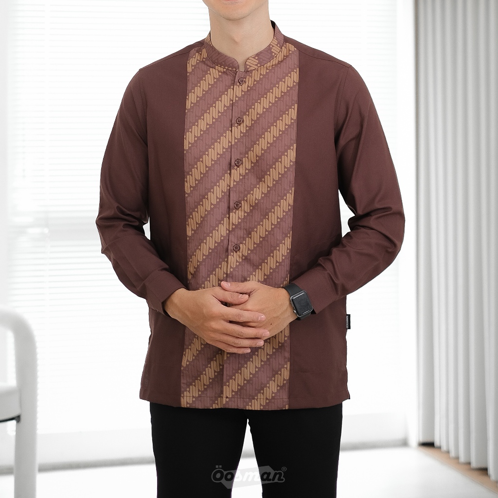 Oosman - Koko Syam Kemko Kurta Warna Mahogani Coklat Bahan Premium