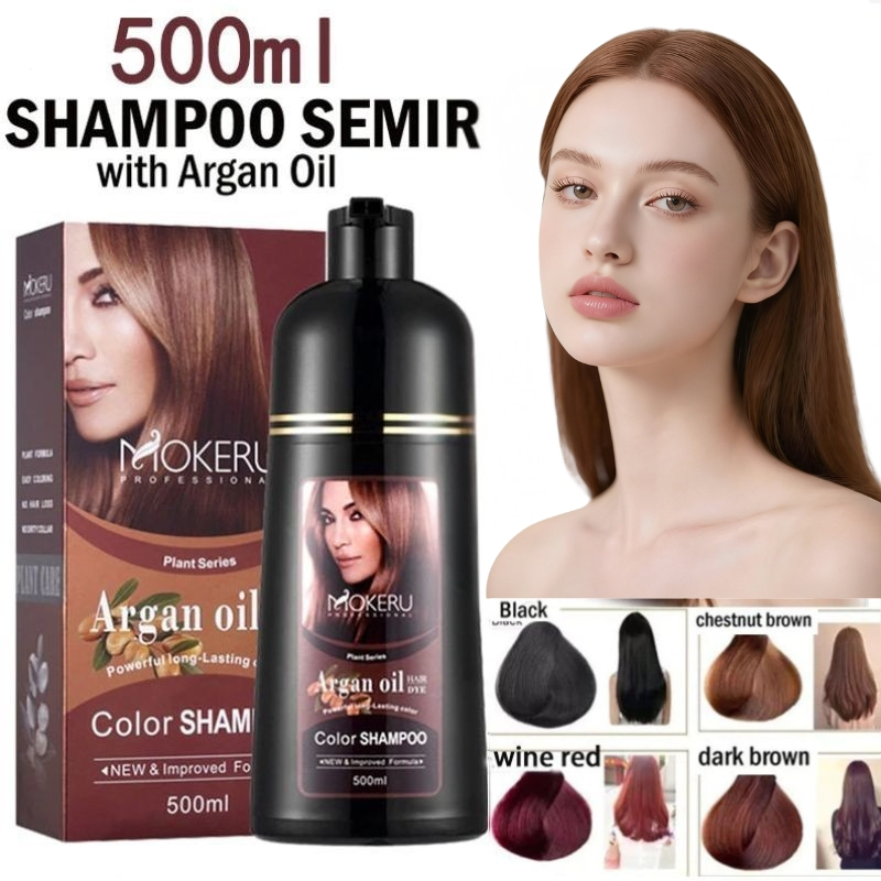 COD ORI MOKERU Shampoo Pewarna Rambut Tanpa Bleaching/Shampoo Penghitam Rambut Uban/Shampo Semir Ram