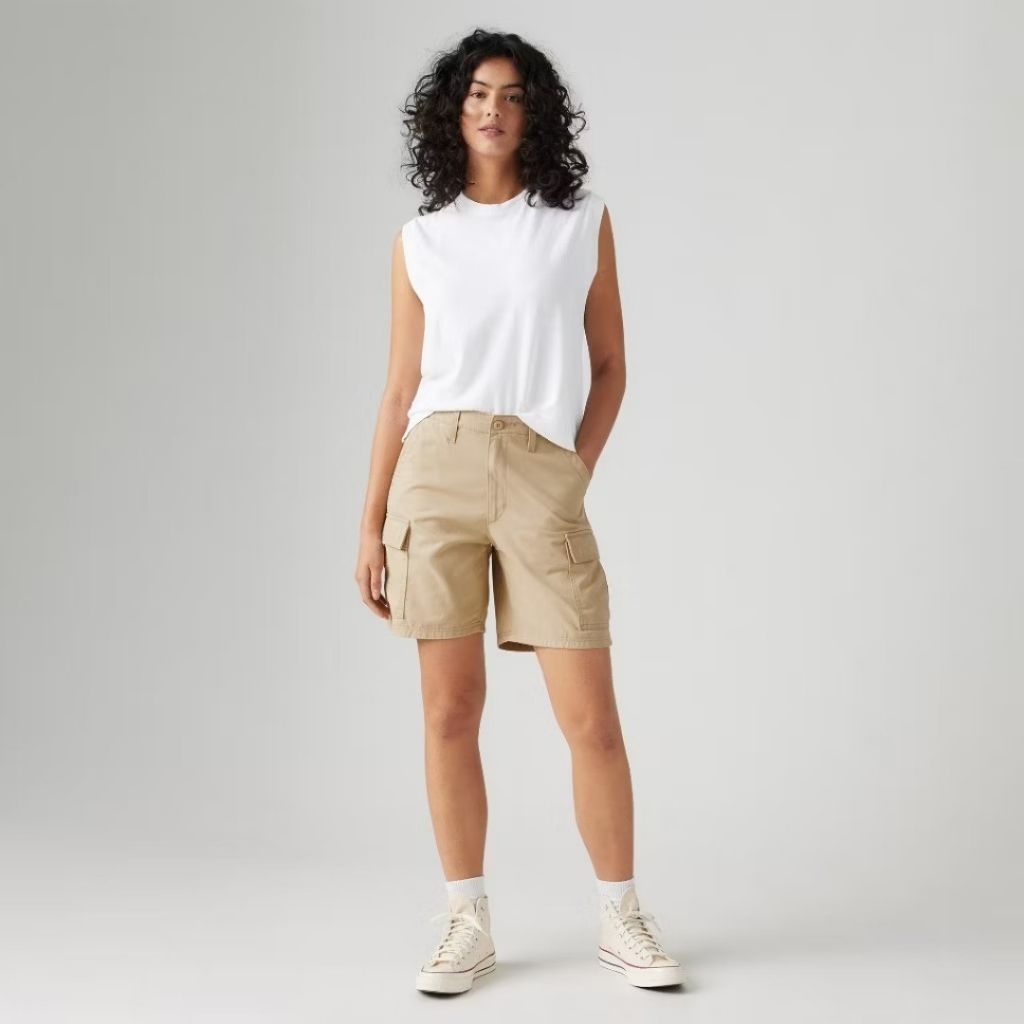 Women's Baggy Cargo Shorts original levis celana pendek wanita kargo