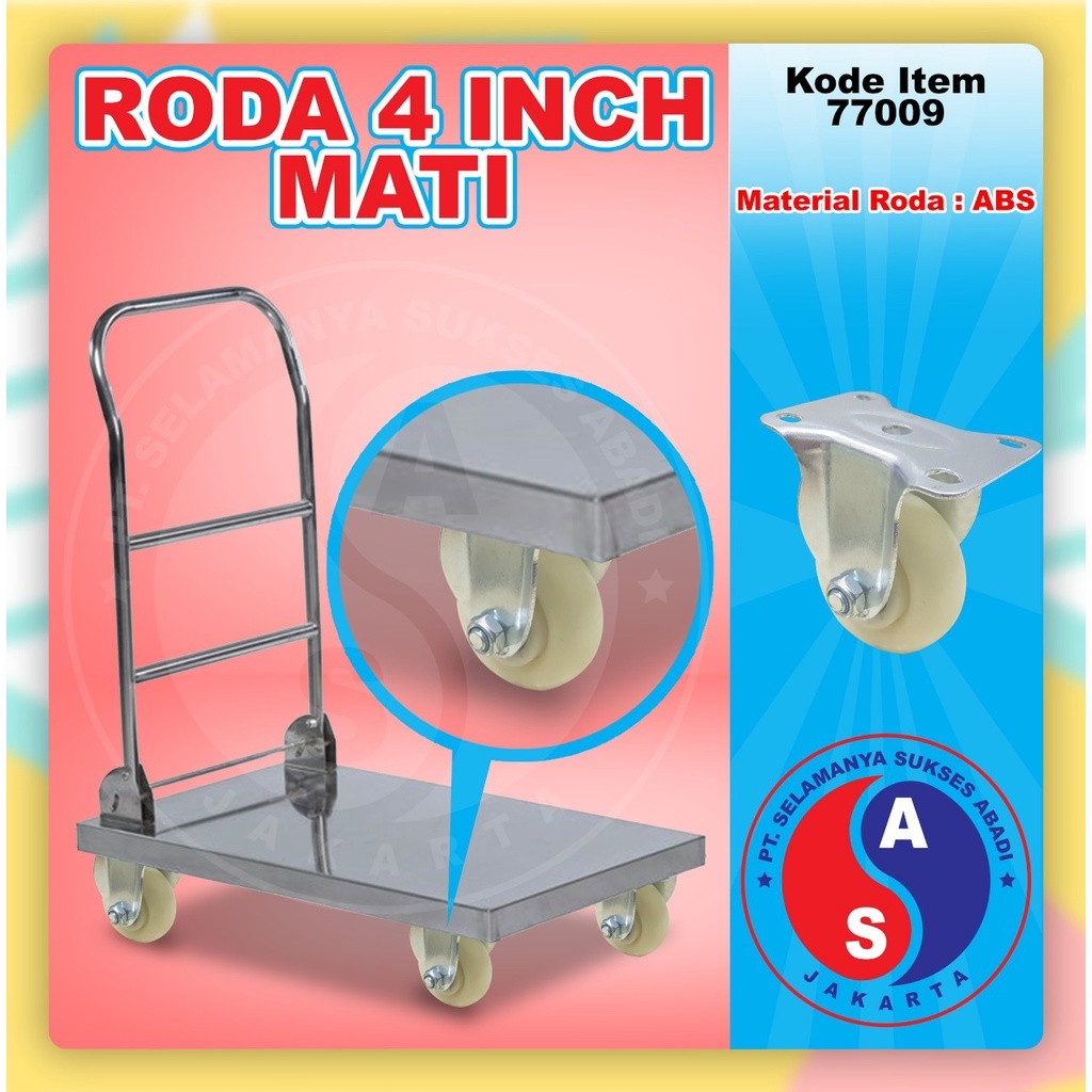 RODA NYLON PUTIH 4 INCH (MATI) (HIDUP) (HIDUP+REM) RODA CASTER RODA TROLLEY RODA TROLI