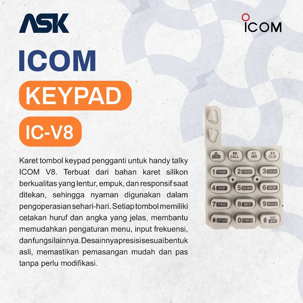 Keypad Handy Talky IC-V8 ICOM / Keypad HT V8 ICOM