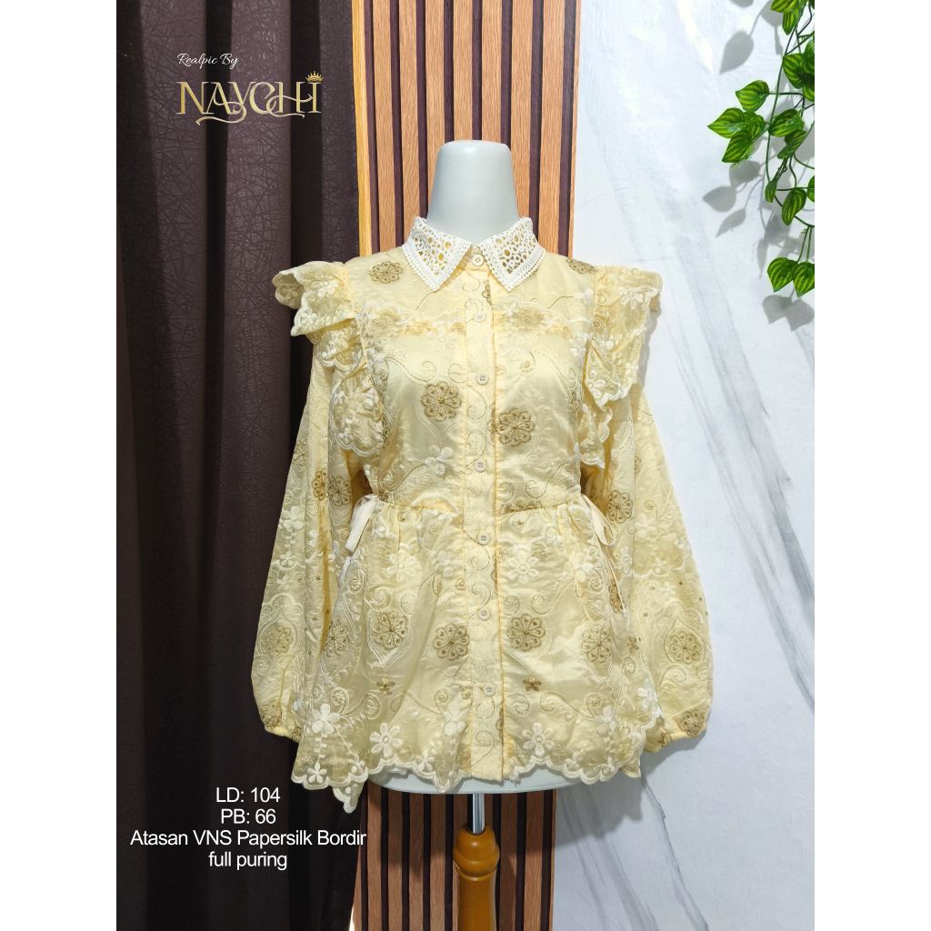 New Atasan wanita VNS premium /Atasan Katun bordir vns /Blouse Katbor VNS Premium/Kemeja Blouse Wani