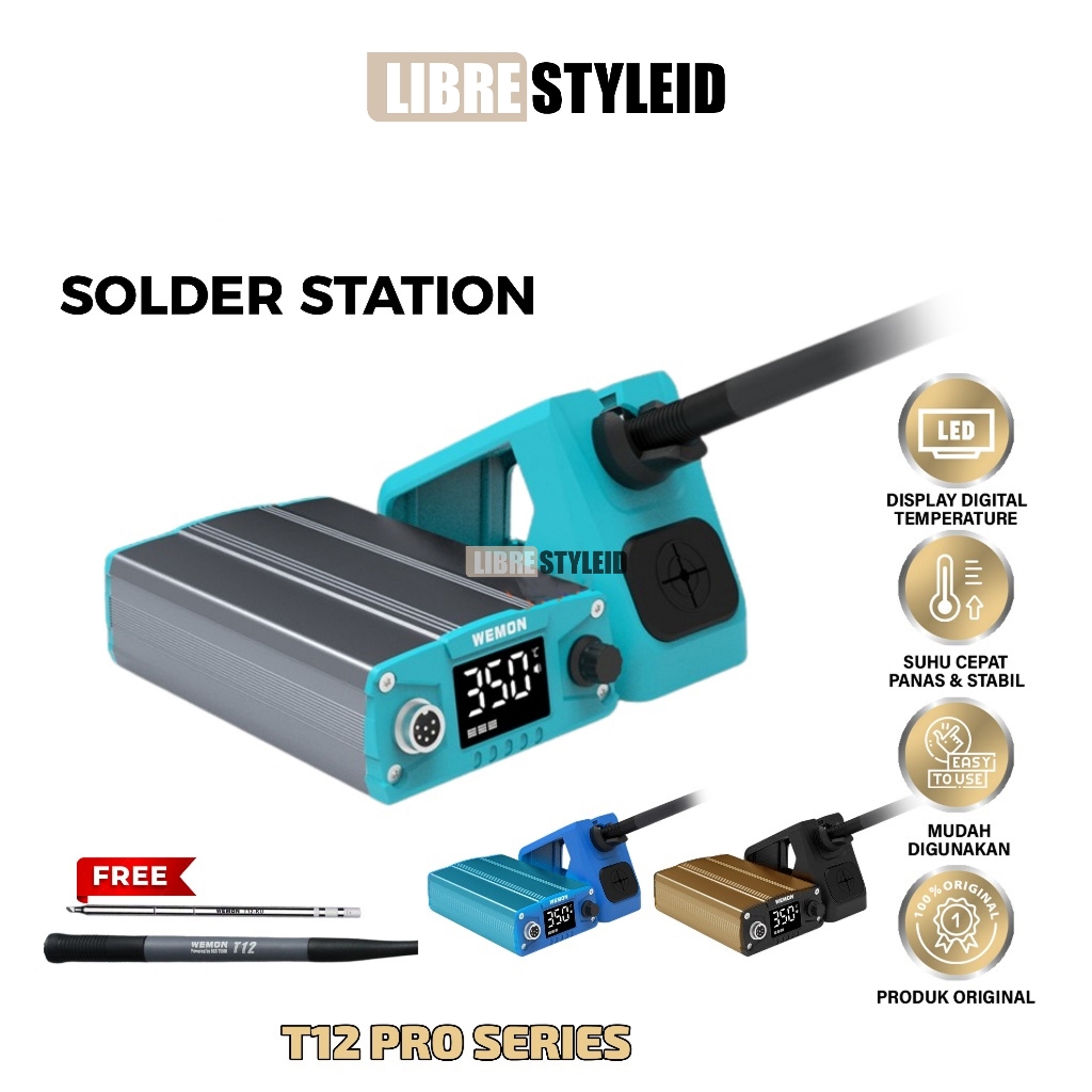 WEMON T12 Pro Solder Station 72W Digital Fast Heat Servis HP PCB - Solder Station WEMON T12 Pro 72W 