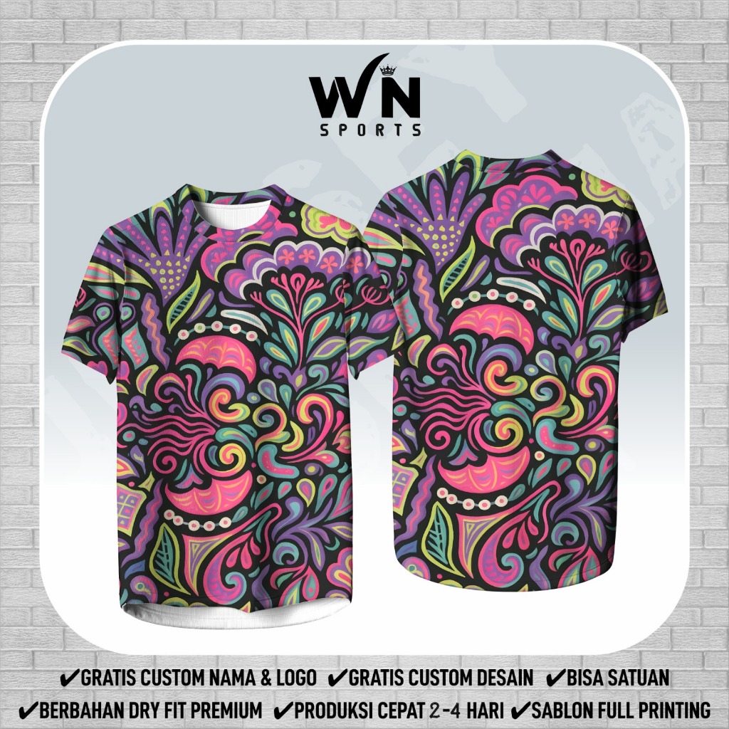 Jersey Running Froral Riot – Baju Lari Dryfit Pria Wanita Full Printing | Kaos Event Run