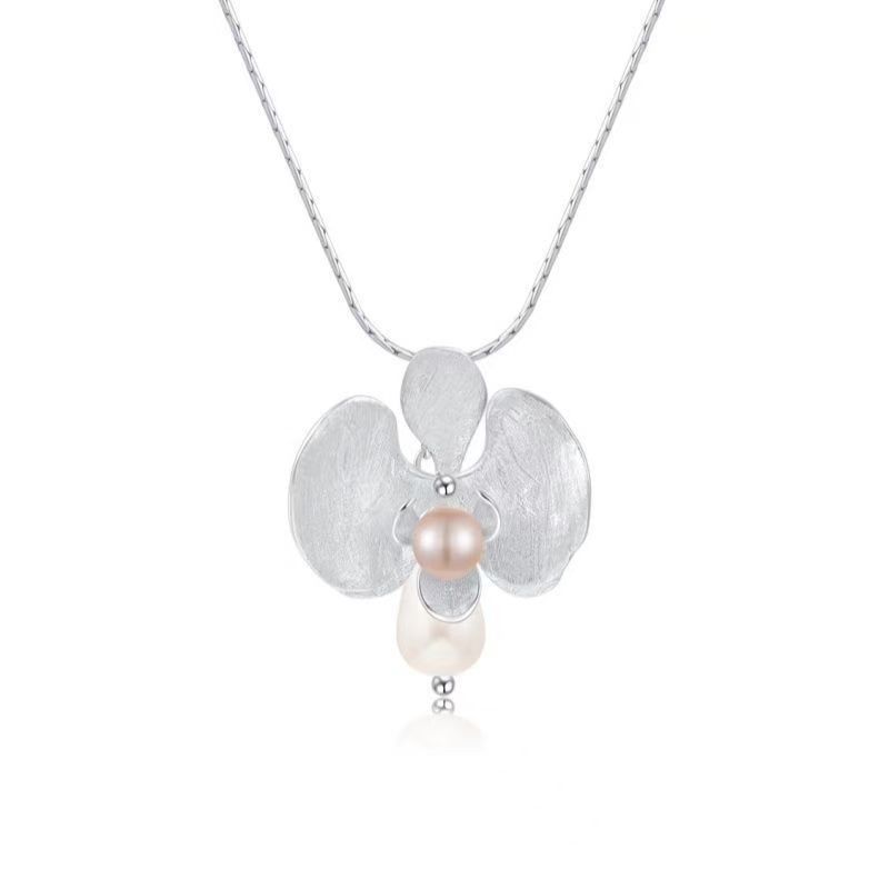 Kalung Mutiara Perak Sterling 999 Gaya Korea Kalung Mutiara Lombok Asli Lapis Emas 18K Wanita