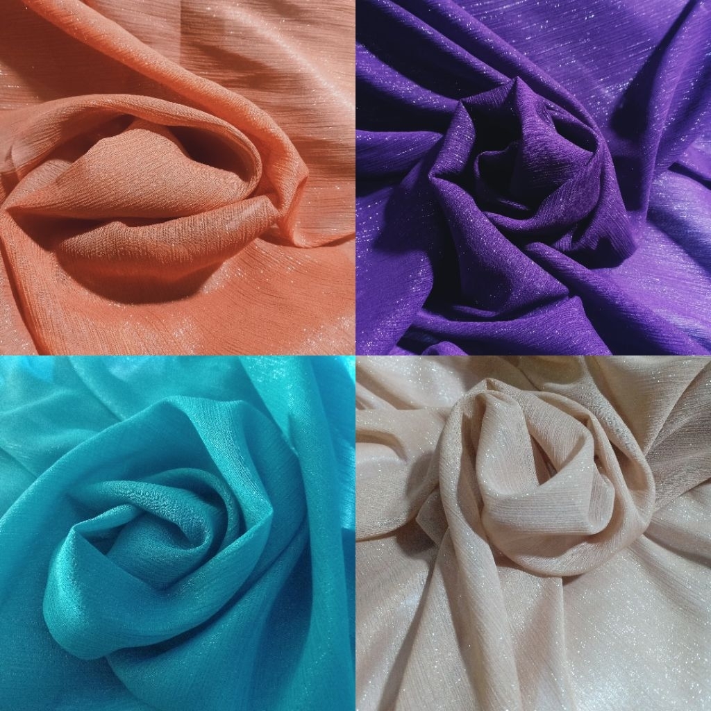 Kain Youryo/kain crinkle/kain hijab/kain dress/kain metalik/meteran