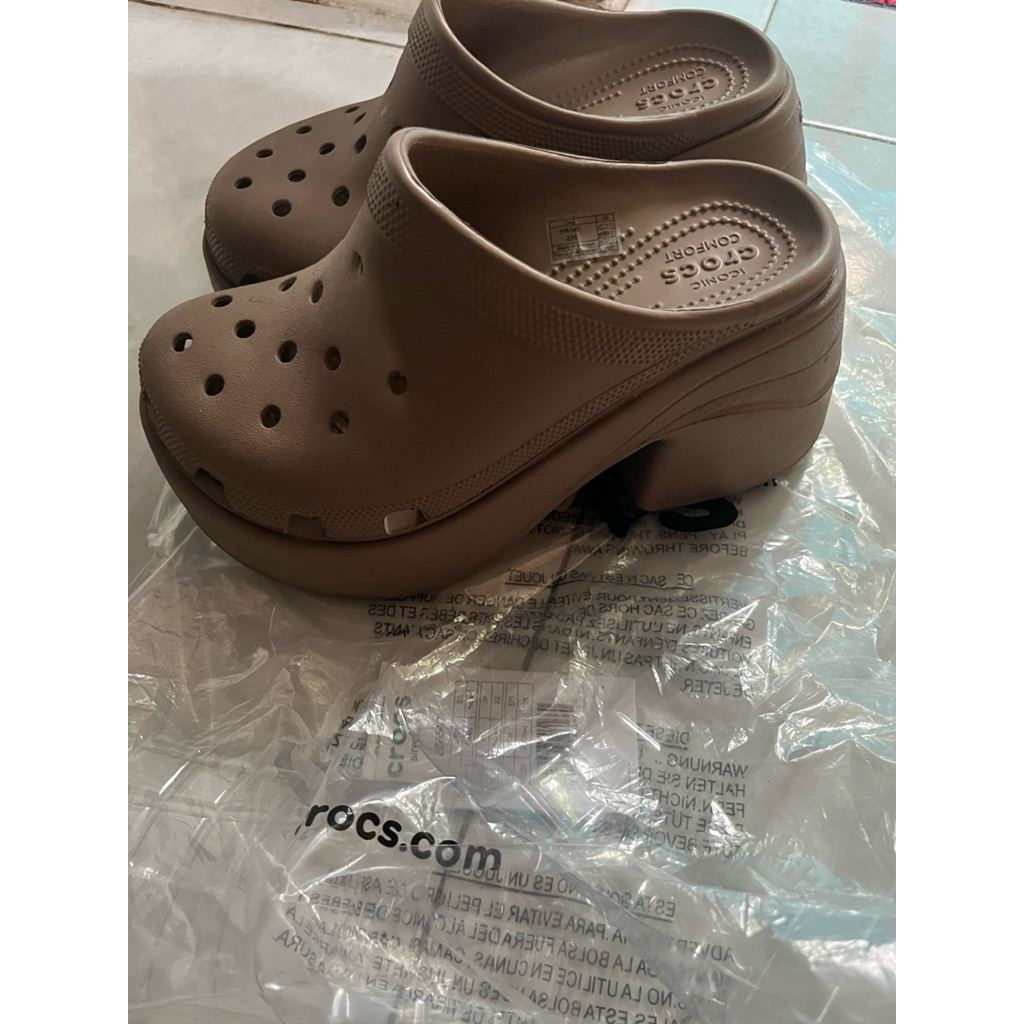 preloved crocs siren clog wedges cofee murah wedges wanita terbaru