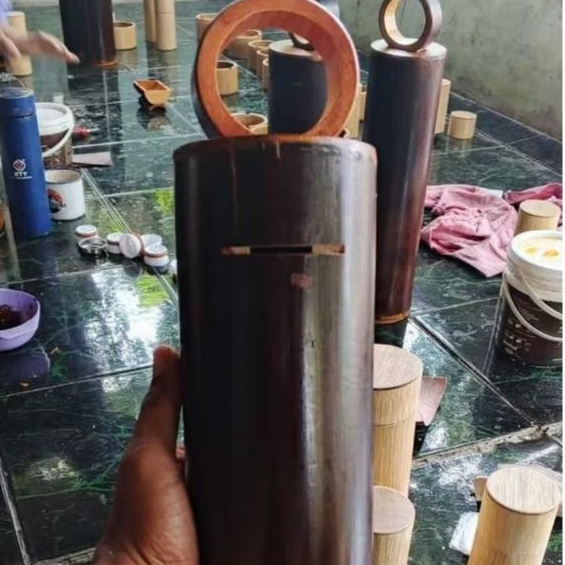 Celengan Bambu Custom Logo dan Tilisan Kerajinan Bambu Celengan Unik Tempat Menyimpan Uang