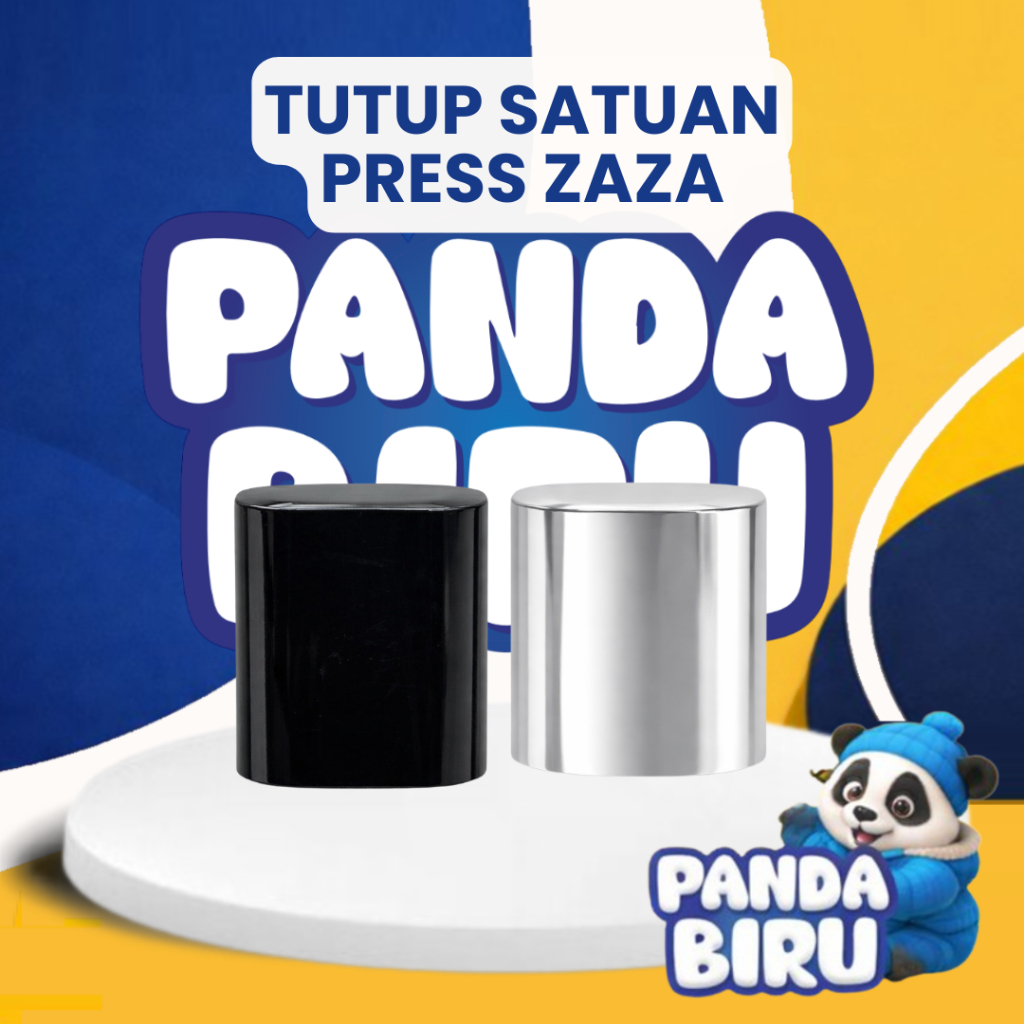 Tutup Botol Parfum Full Press Pump Press Zaza Black & Silver 1pcs - Cap Bottle Perfume - Panda Biru